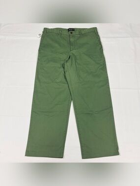 NWT Vintage Eddie Bauer Green Pants Mens 38 Classic Fit Flat Front Straight Leg
